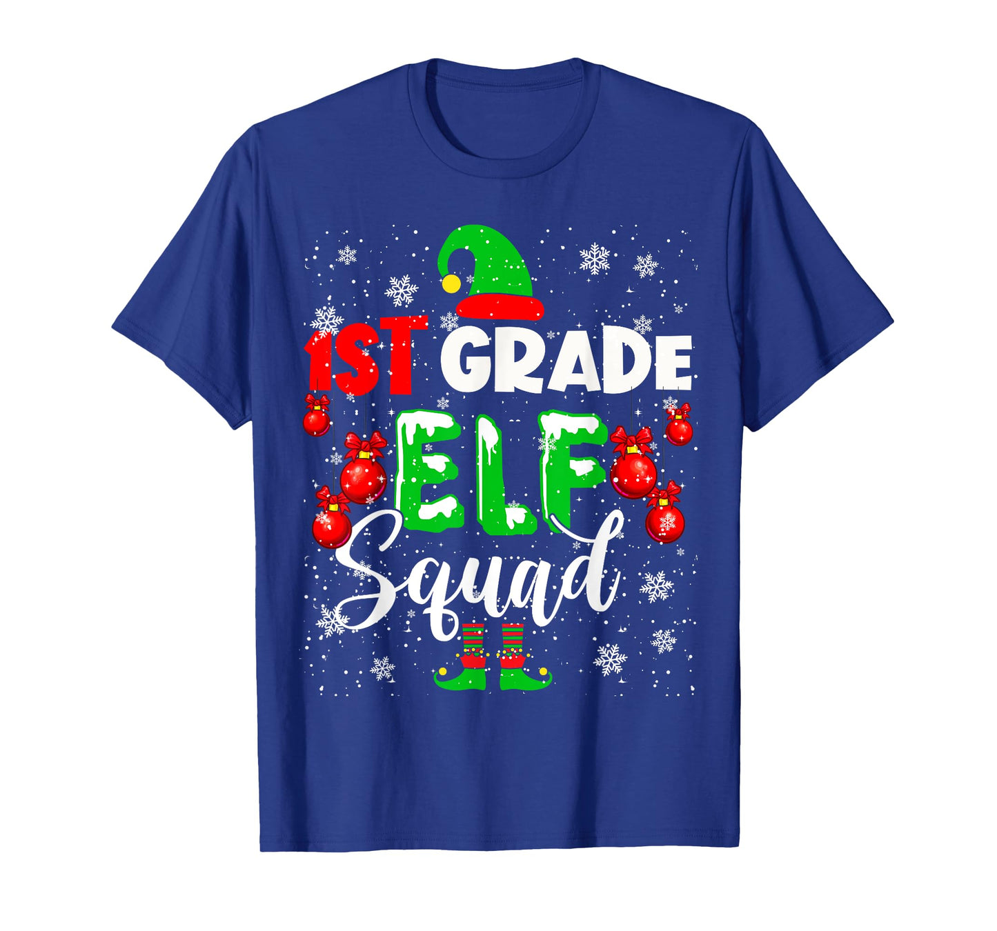 1st Grade ELF Squad Funny Christmas ELF Kids Teacher Group T-Shirt