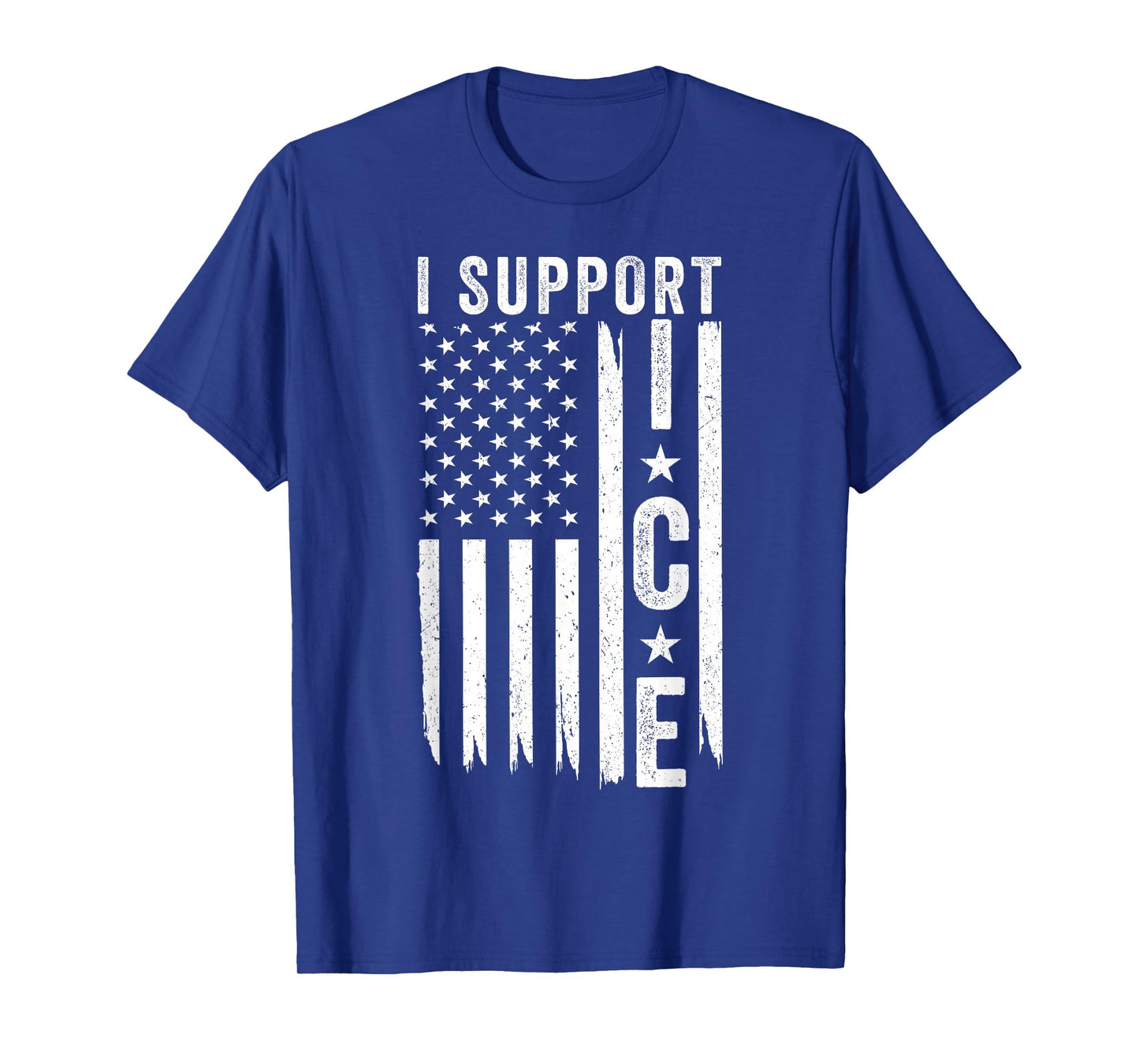 I Support ICE, Immigration Officers American Flag T-Shirt