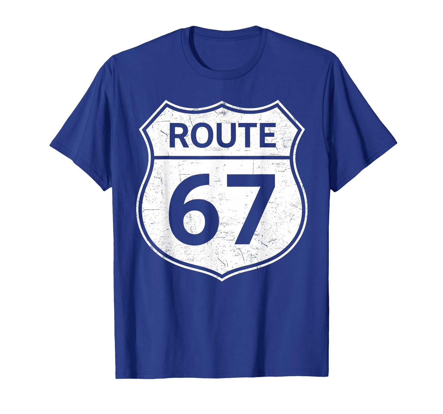 Six Seven Funny Meme Route 67 Road Sign 6 7 Men Women Kids T-Shirt