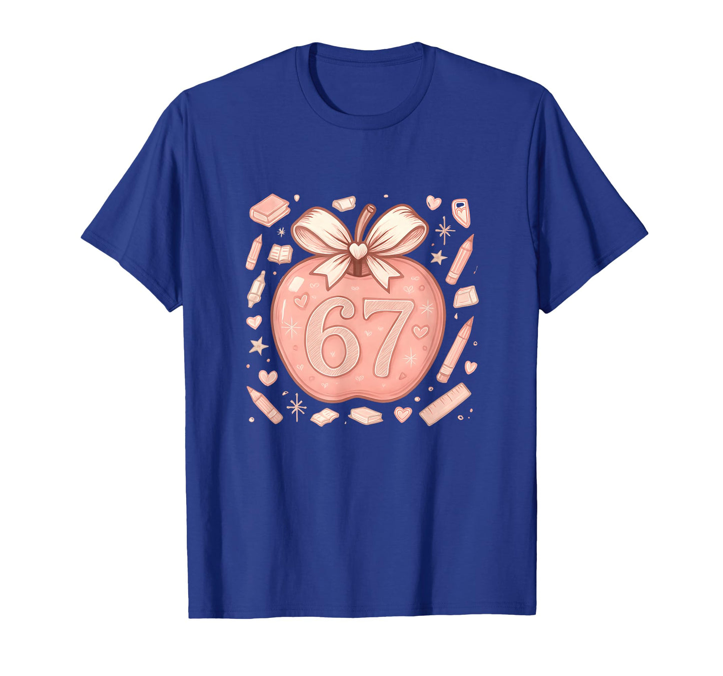67 Meme Teacher Six Seven Teachers Coquette Soft-core Apple T-Shirt
