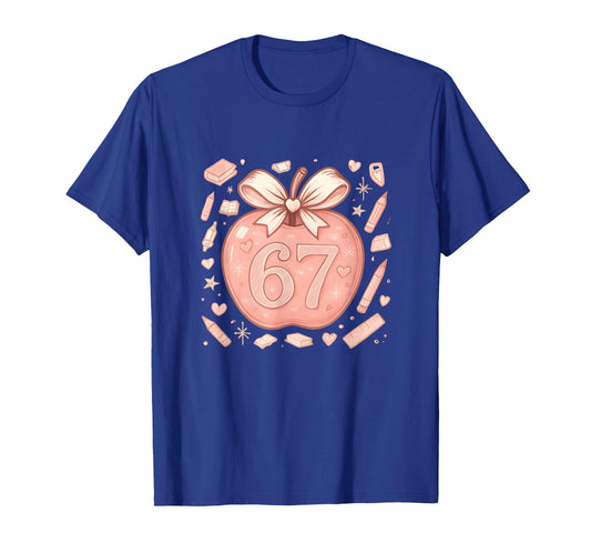 67 Meme Teacher Six Seven Teachers Coquette Soft-core Apple T-Shirt