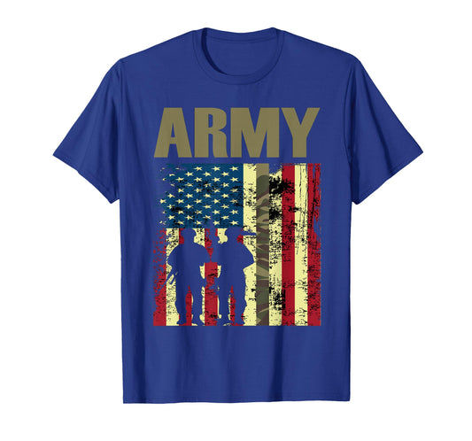 American Flag Camo Us Army 4th of July USA Military Merica T-Shirt