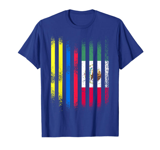 Colombia Flag Mexico Grown Country Flags Stripes T-Shirt