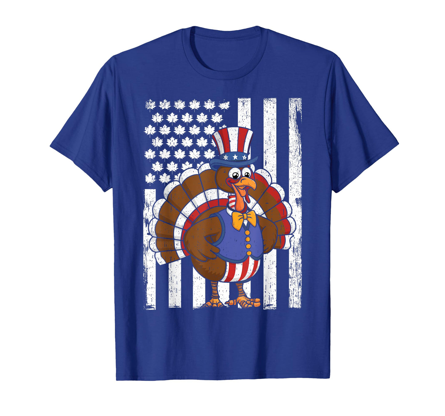 Happy Turkey Day Thanksgiving USA Flag Patriotic Funny T-Shirt