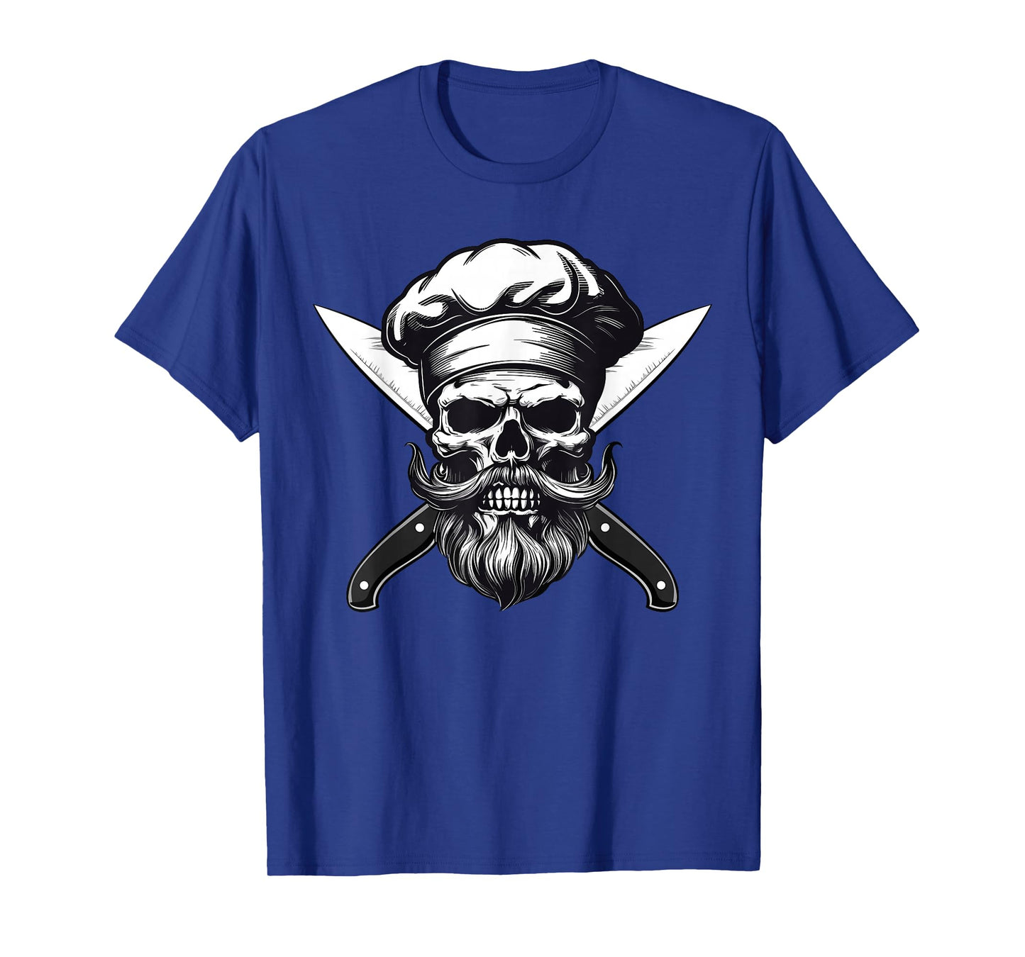Chef Skull with Beard, Culinary Mens, Cook Skull T-Shirt