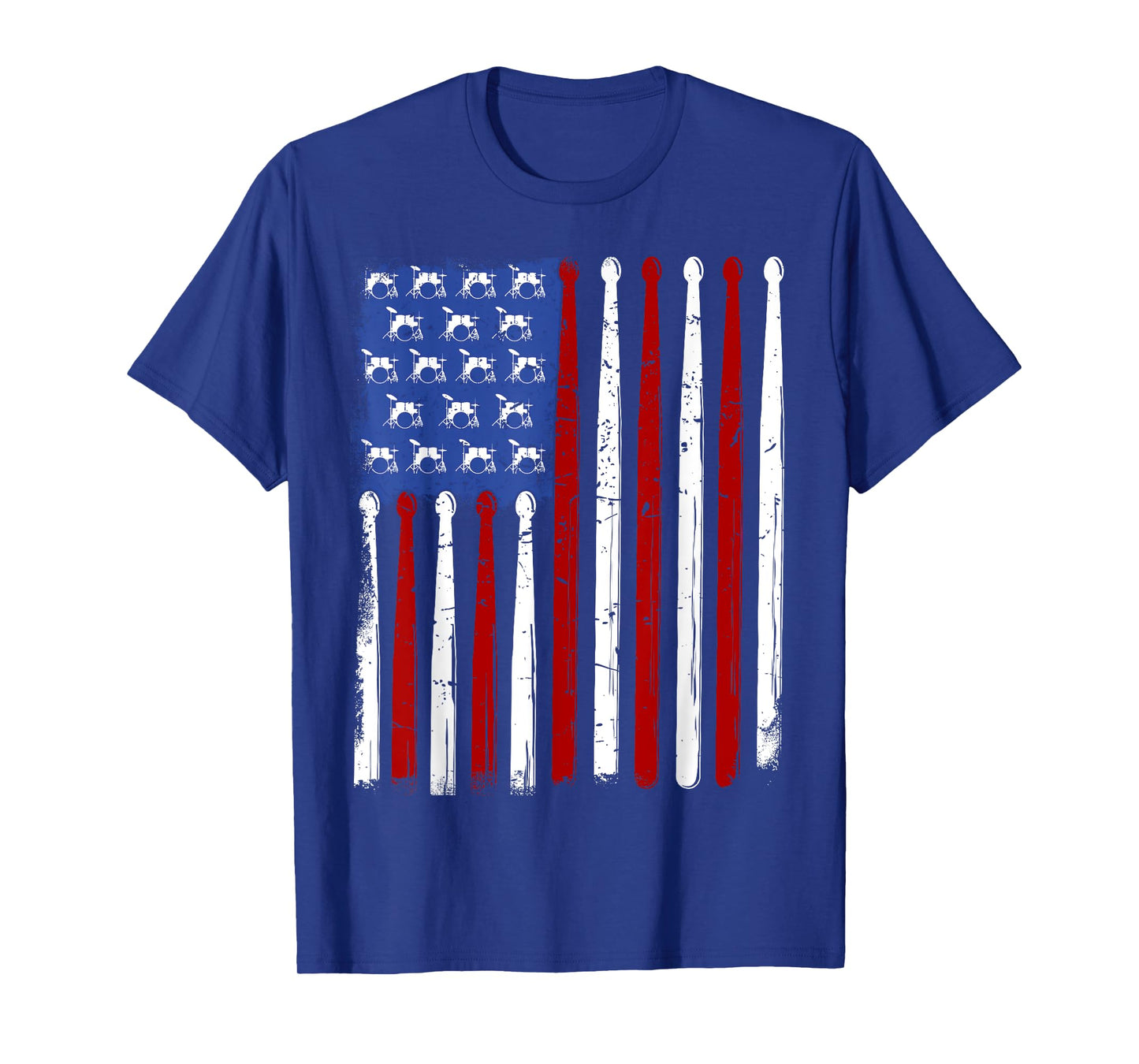 American Flag Drumsticks Vintage Drummer T-Shirt