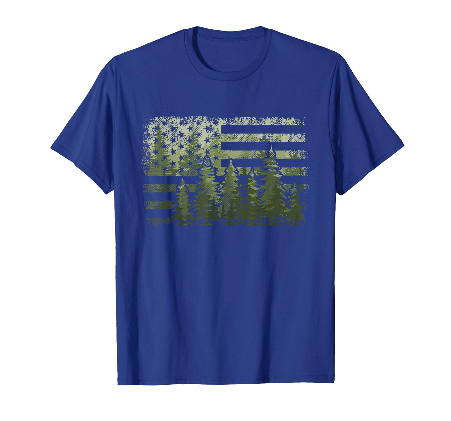 Trees USA Nature American Flag Forest T-Shirt