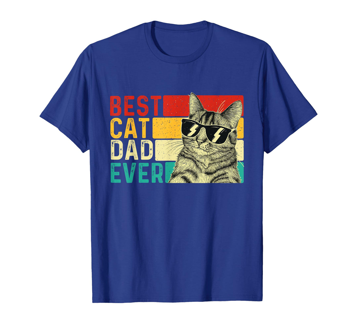 Best Cat Dad Ever - Retro Vintage Animal Pet Lover Kitten Men Women Kids T-Shirt