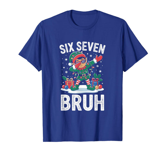 Funny Elf Dab 67 Six Seven Burh Christmas 6 7 Meme Dabbing T-Shirt