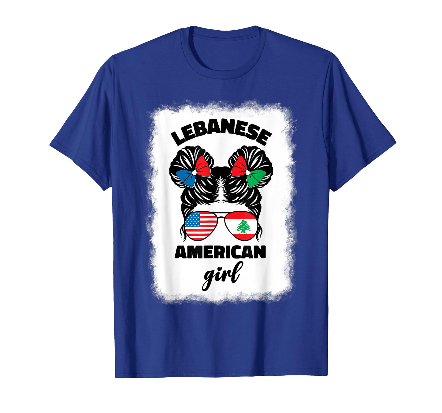 Funny Half American And Lebanese Lebanon Usa Flag Kids Girls T-Shirt
