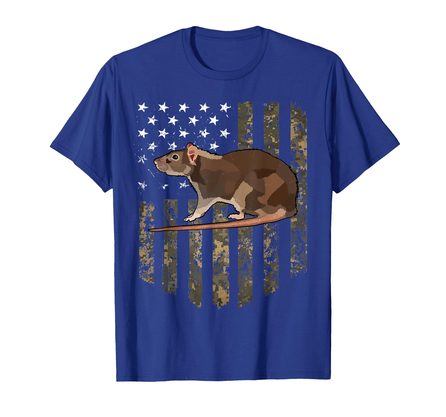 Camo American Flag Rat 4th Of July Farm Animal T-Shirt for Women Kids Men