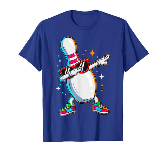 Dabbing Bowling Pin with Sunglasses Bowler T-Shirt