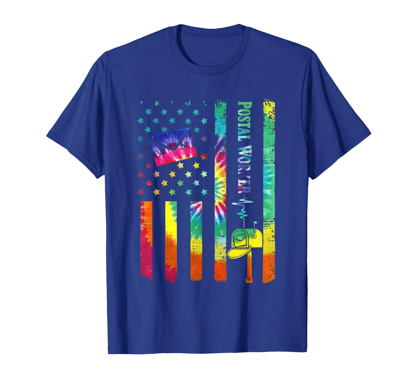 Postal Worker American Flag Tie Dye Mail Carrier Delivery T-Shirt