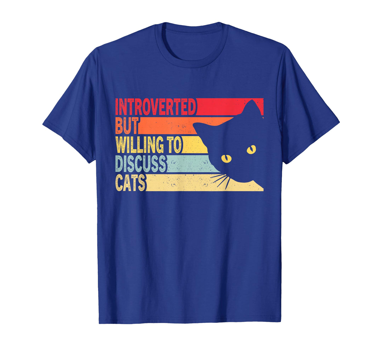 Introverted But Willing To Discuss Cats Vintage Cat Lover T-Shirt