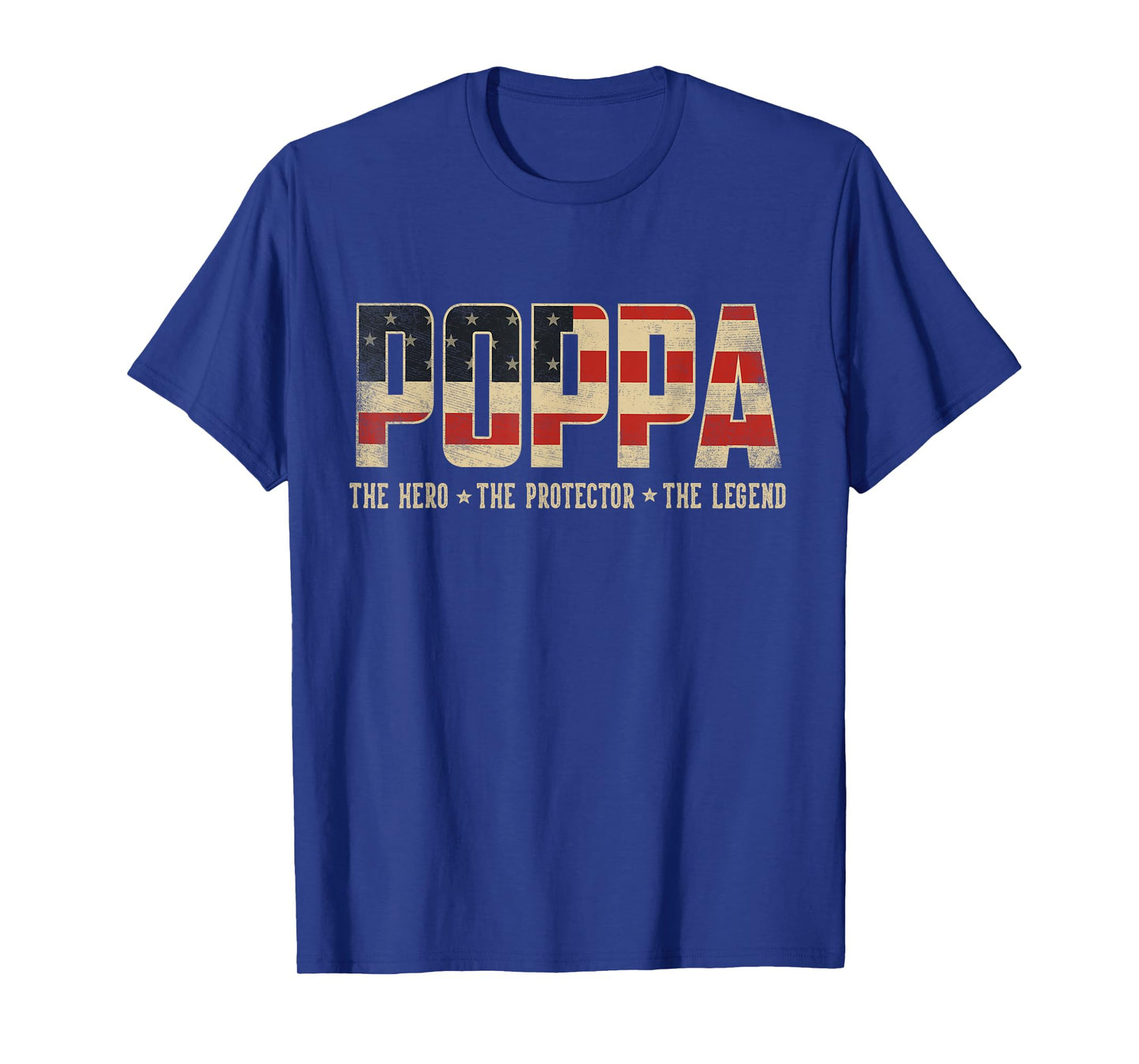 Poppa Protector Hero Legend USA Flag Poppa Father's Day T-Shirt