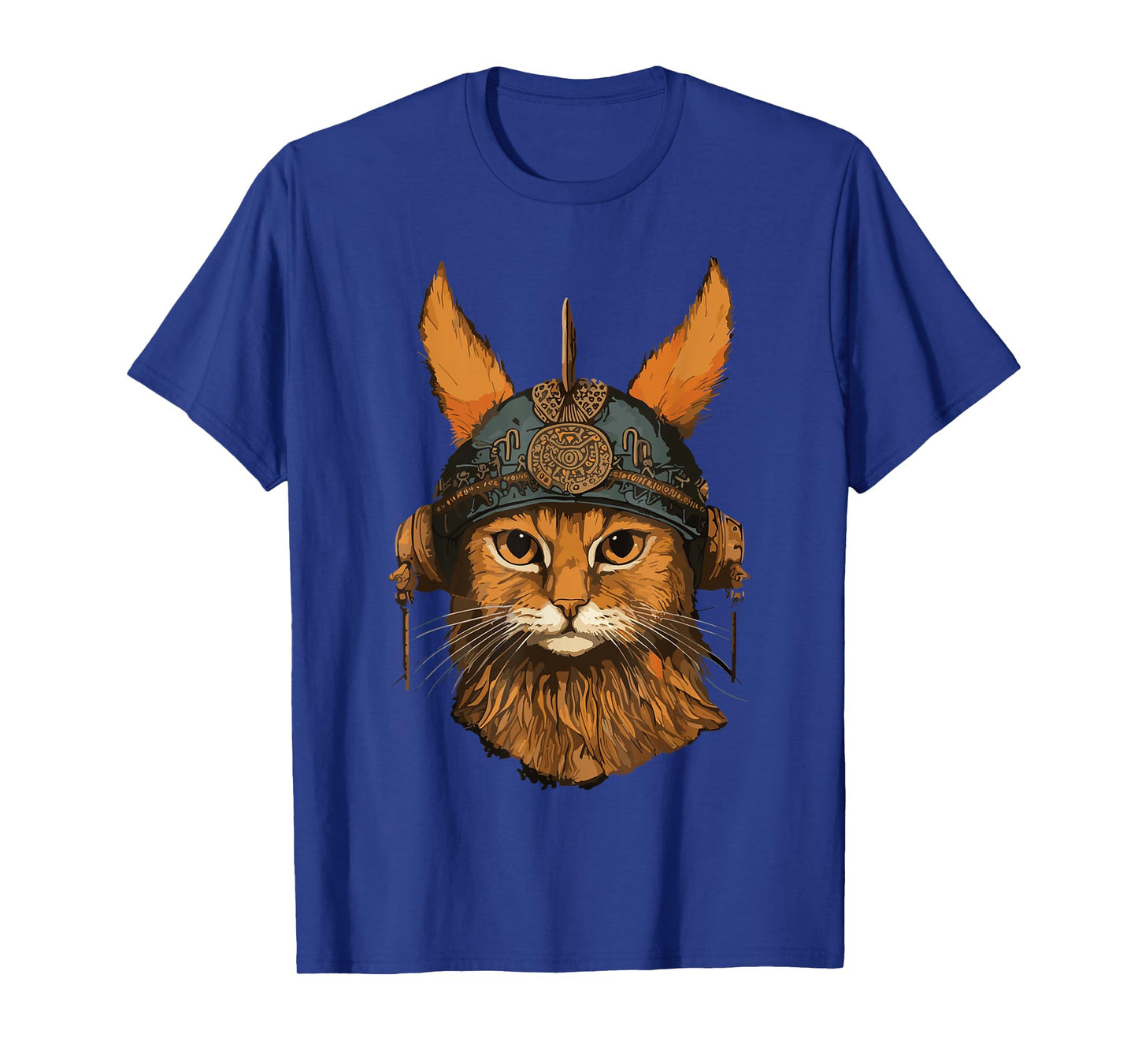 Viking Cat With Viking Helmet Norwegian Nordic Mjolnir Axes T-Shirt