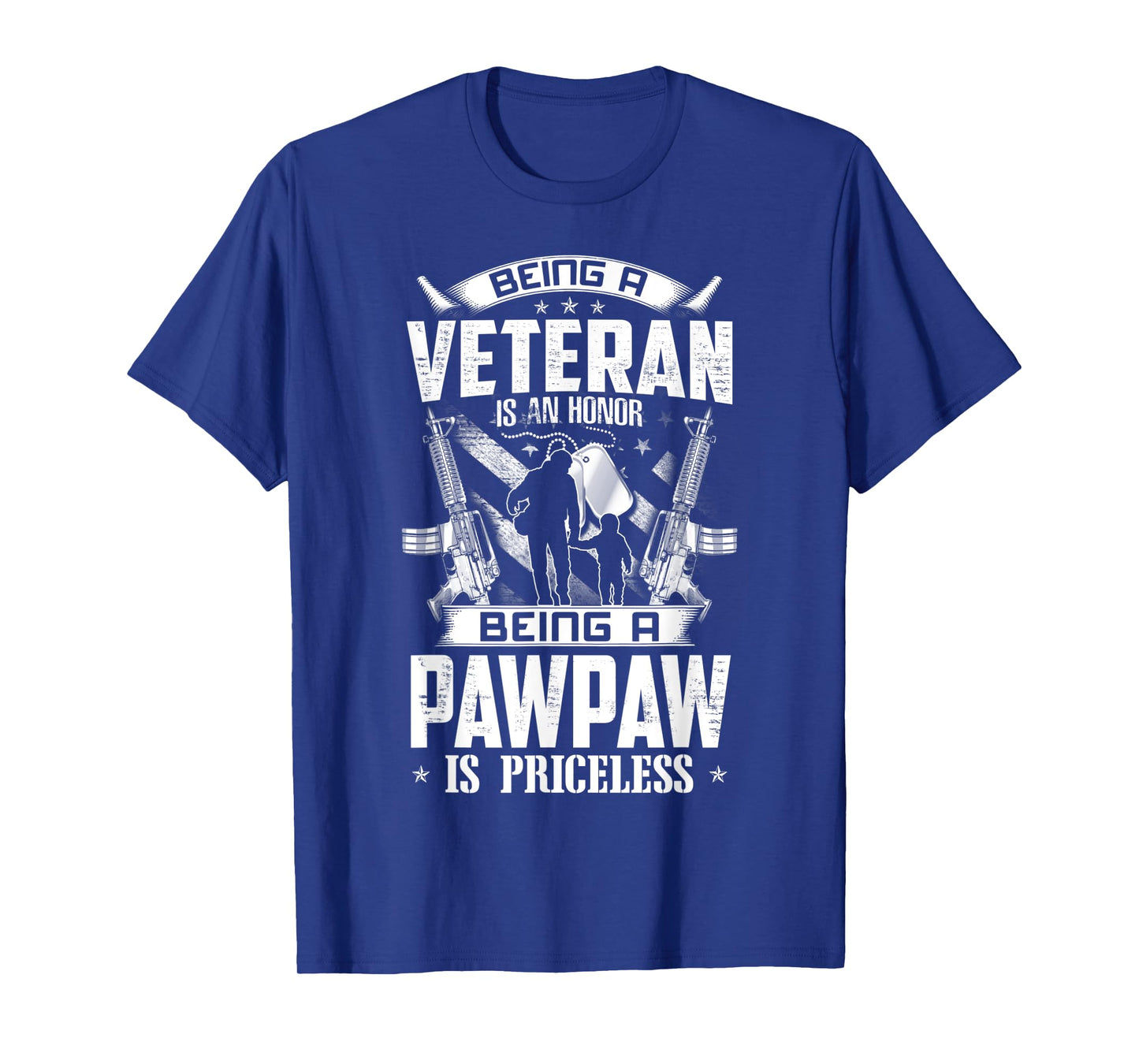 Mens Being A Veteran Is An Honor A Pawpaw Is Priceless Grandpa T-Shirt