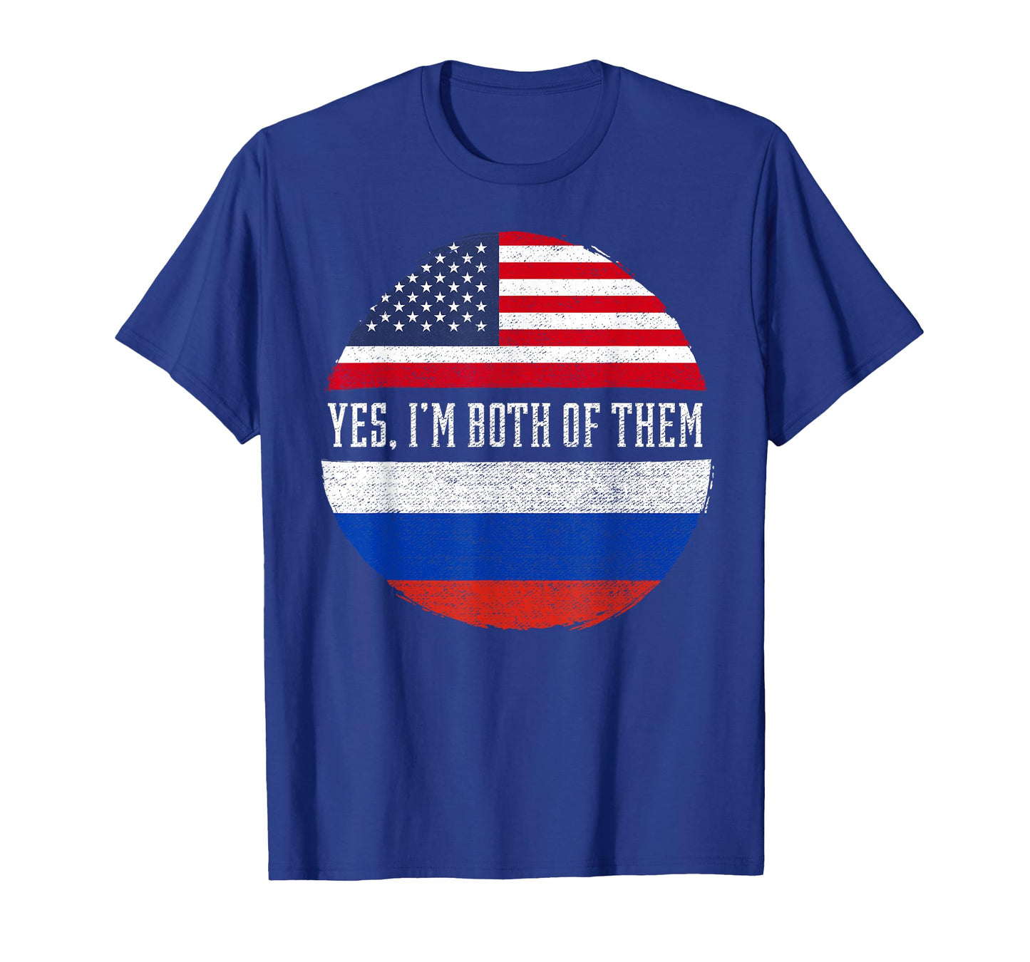 Half American Half Russian USA Flag Russia Heritage DNA T-Shirt