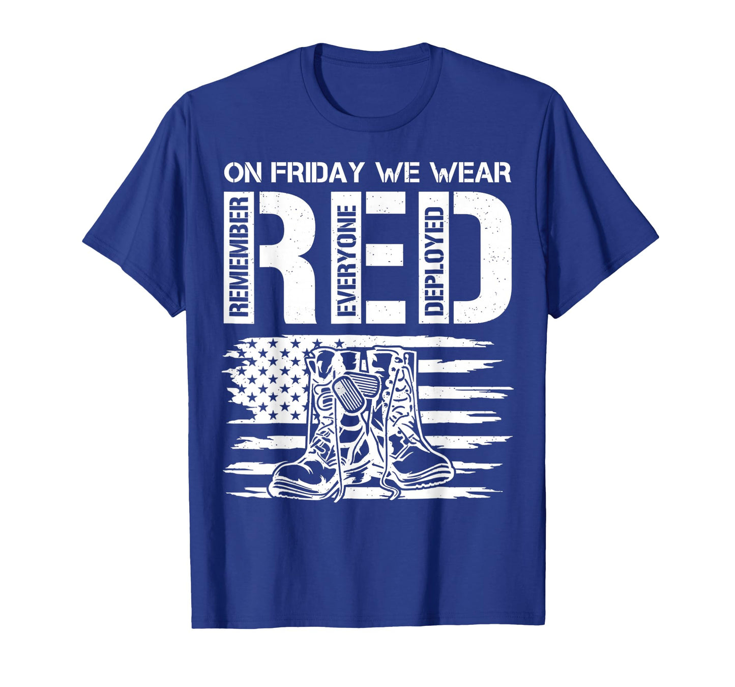 On Friday We Wear Red Friday Military Support Troops US Flag T-Shirt