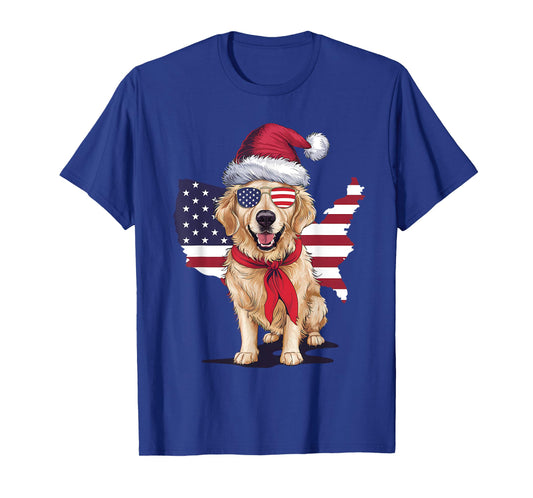 Golden Retriever American Flag 4th Of July Patriotic USA T-Shirt