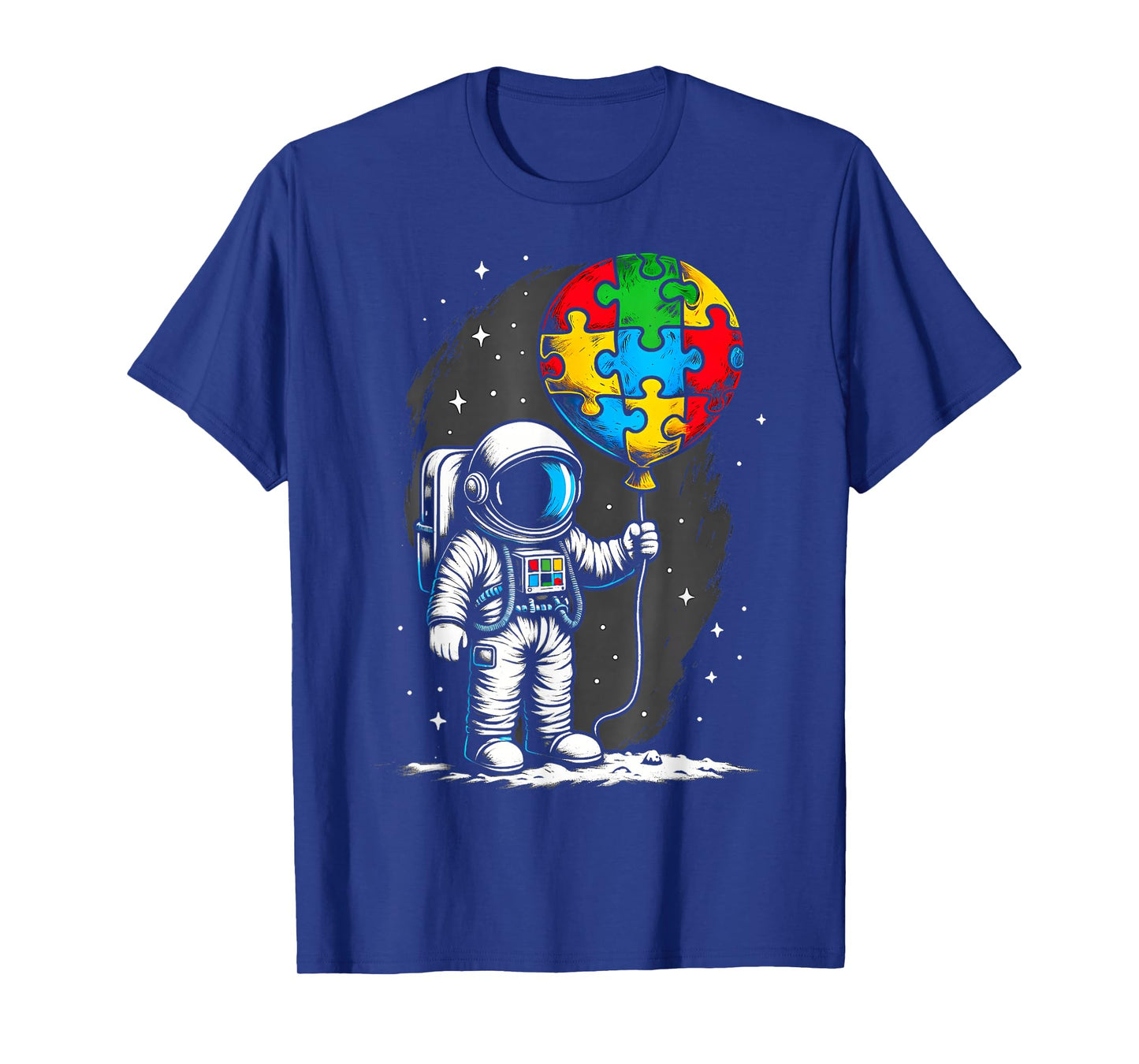 Astronaut Balloon Autism Awareness Space Autistic Kids Boys T-Shirt