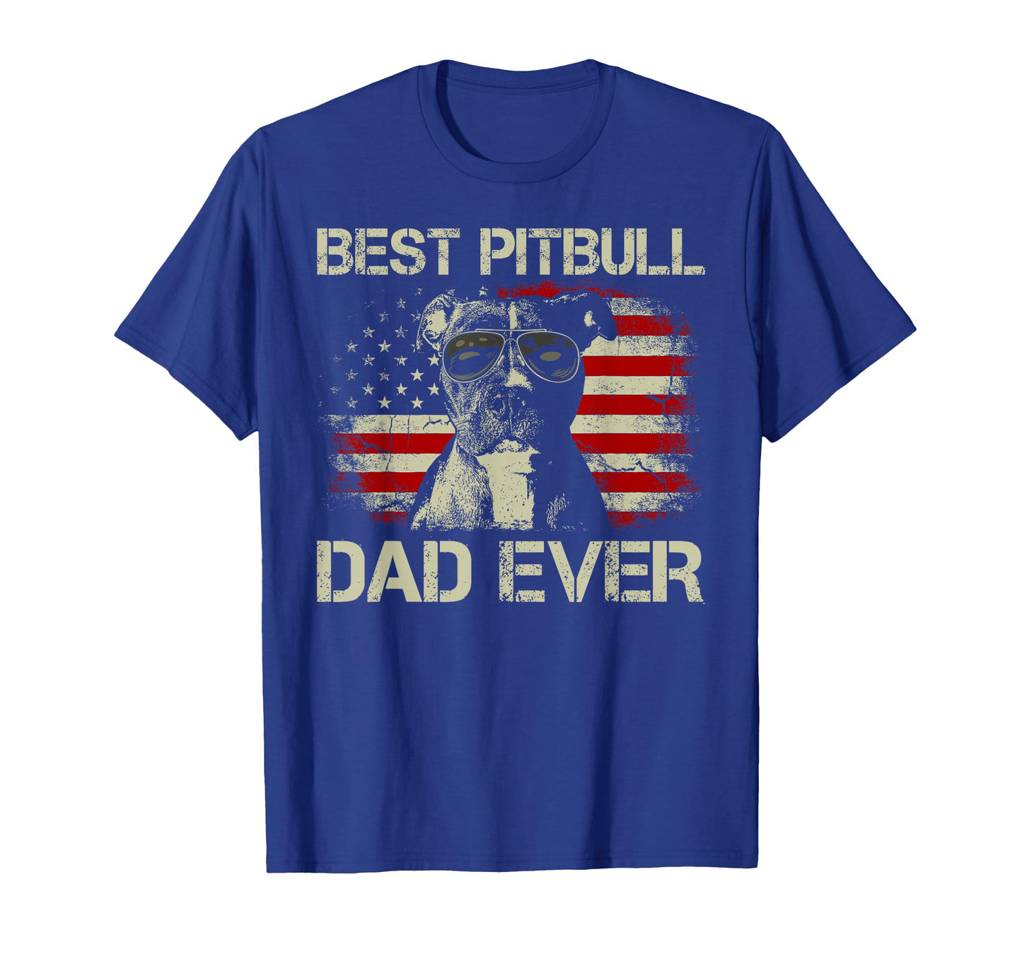 Best Pitbull Dad Ever Tshirt Funny Us Flag Gifts for Dog Dad T-Shirt