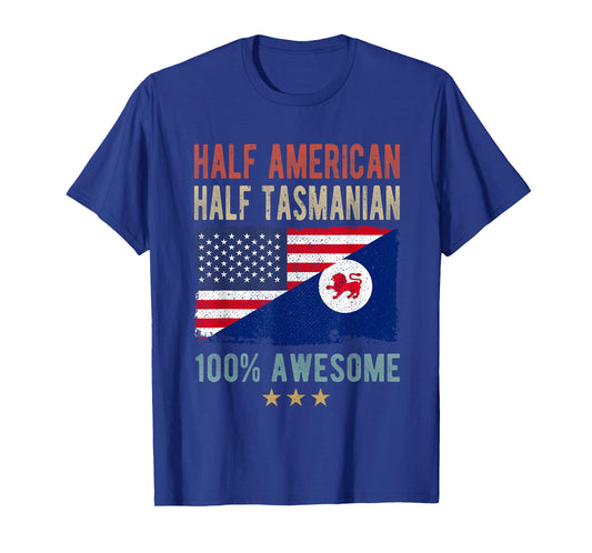 USA Tasmania Flag Half American Half Tasmanian T-Shirt