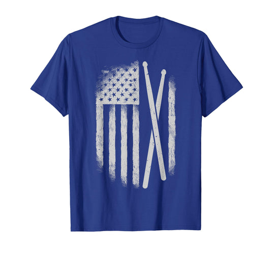 American Flag Drumsticks USA Drummers Vintage Drum Sticks T-Shirt