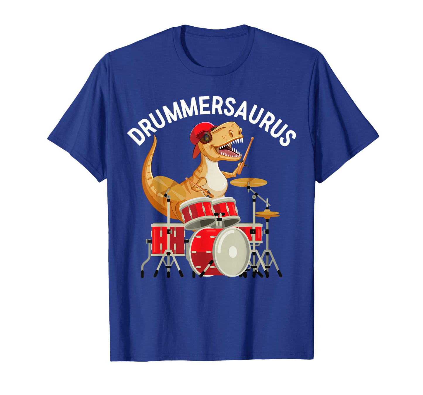 Drummersaurus Dinosaur Musician T Rex Playing Drum Drummer T-Shirt