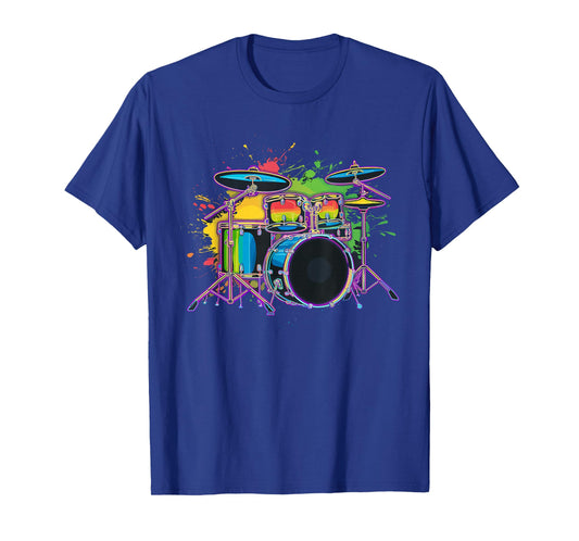 Splash Watercolor Drum Drumming Music Instrument Drummer T-Shirt