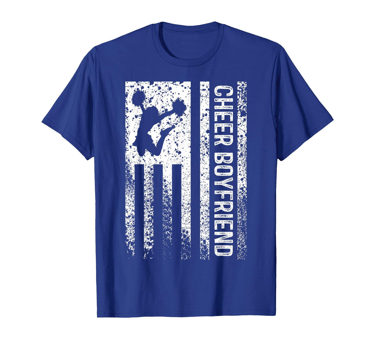 Cheer Boyfriend Vintage American Flag BF Cheerleader Squad T-Shirt