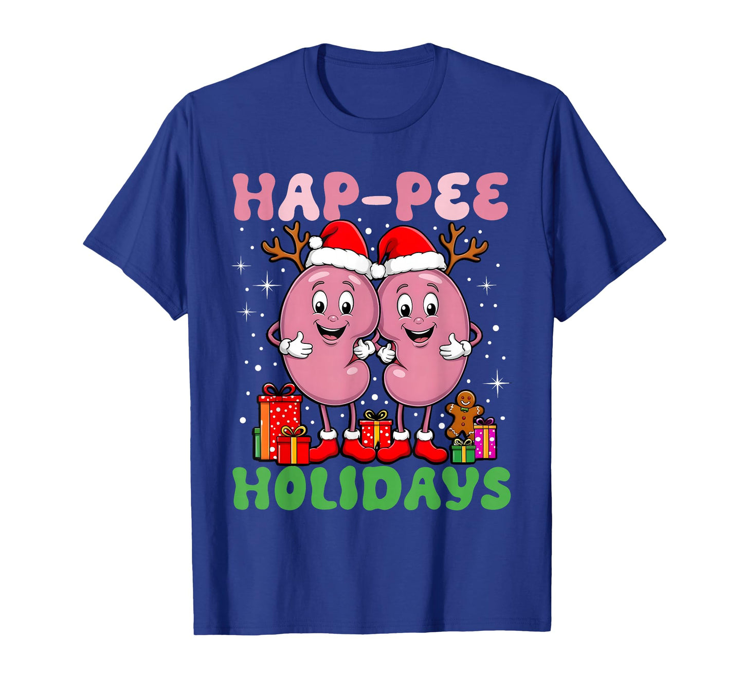 Cute Kidney Nurse Retro Hap Pee Holidays Christmas Dialysis T-Shirt