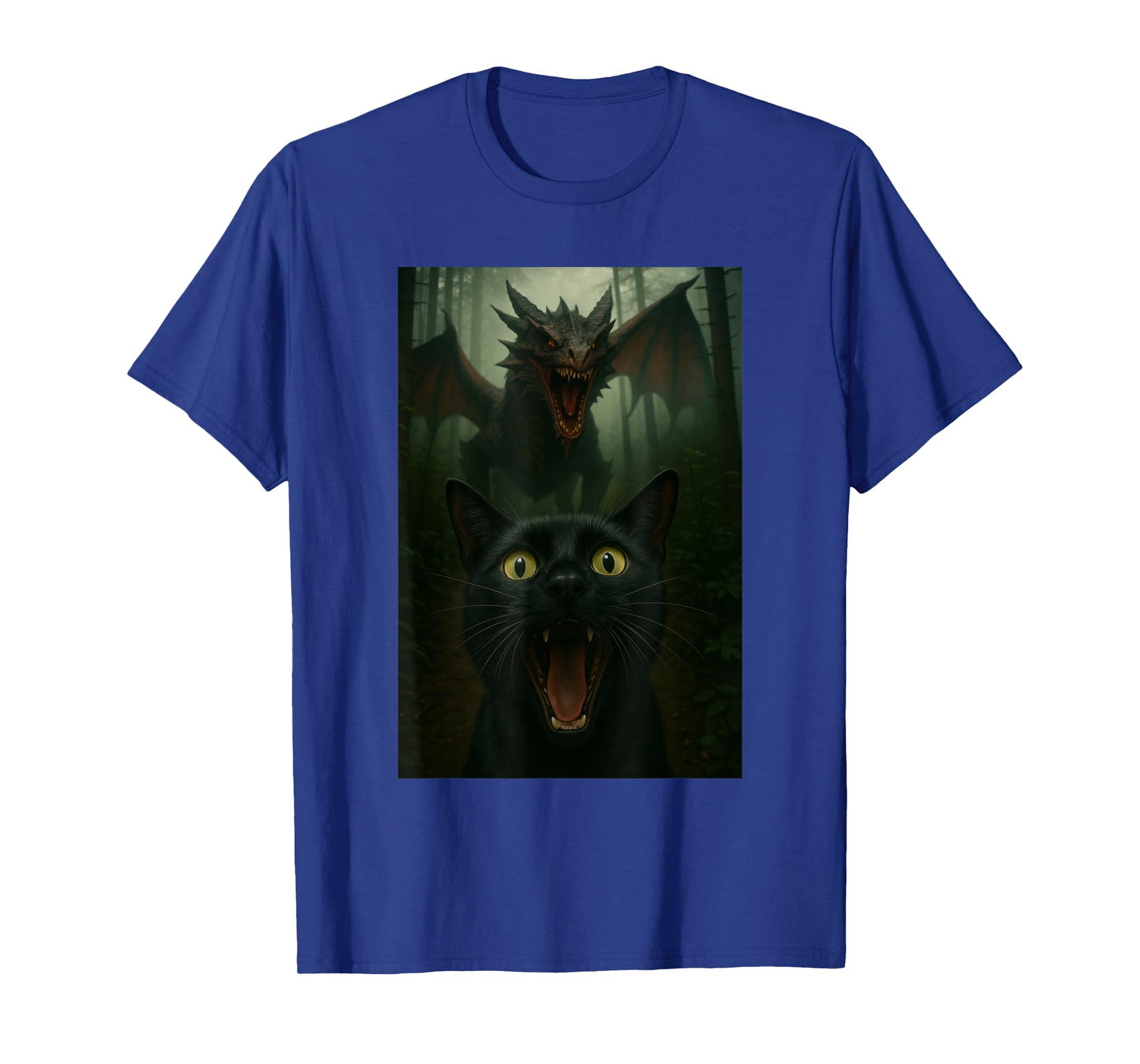Black Cat Selfie With Dragon Funny T-Shirt