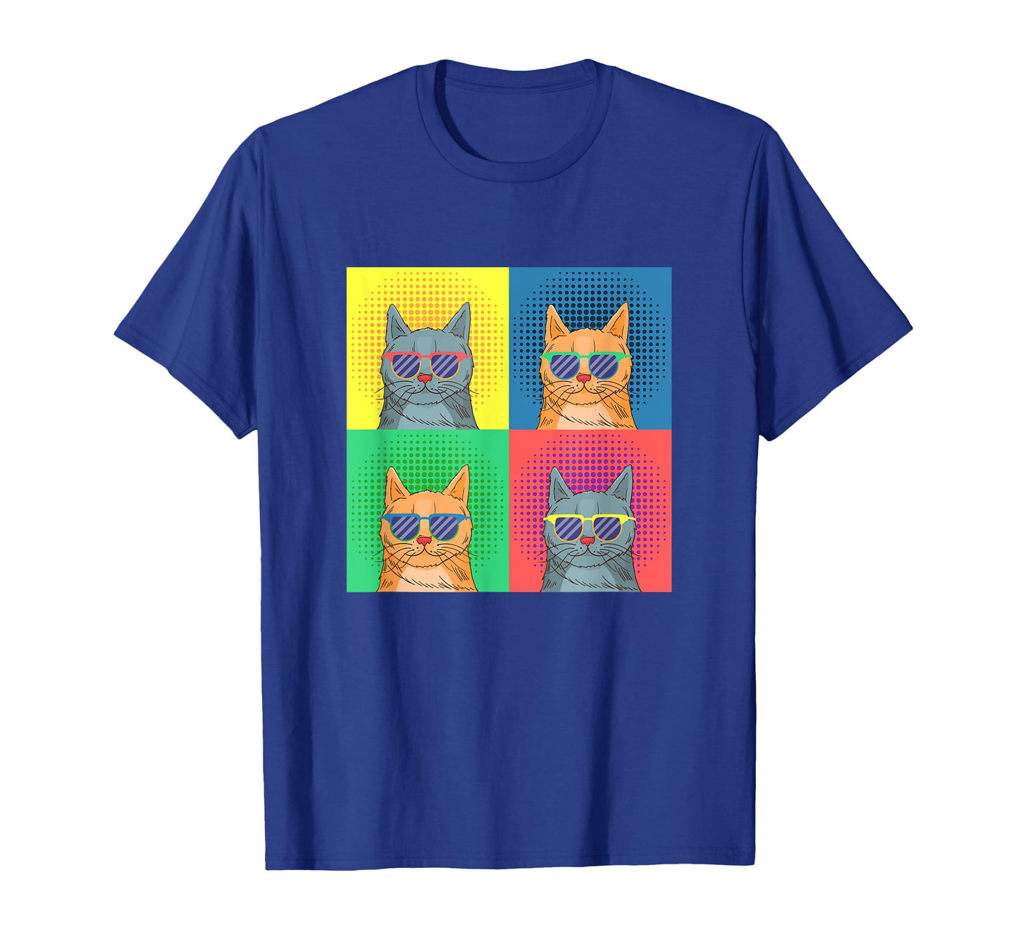 Retro Pop Art Cats - Funny Cat Art Lover Cartoon Design T-Shirt