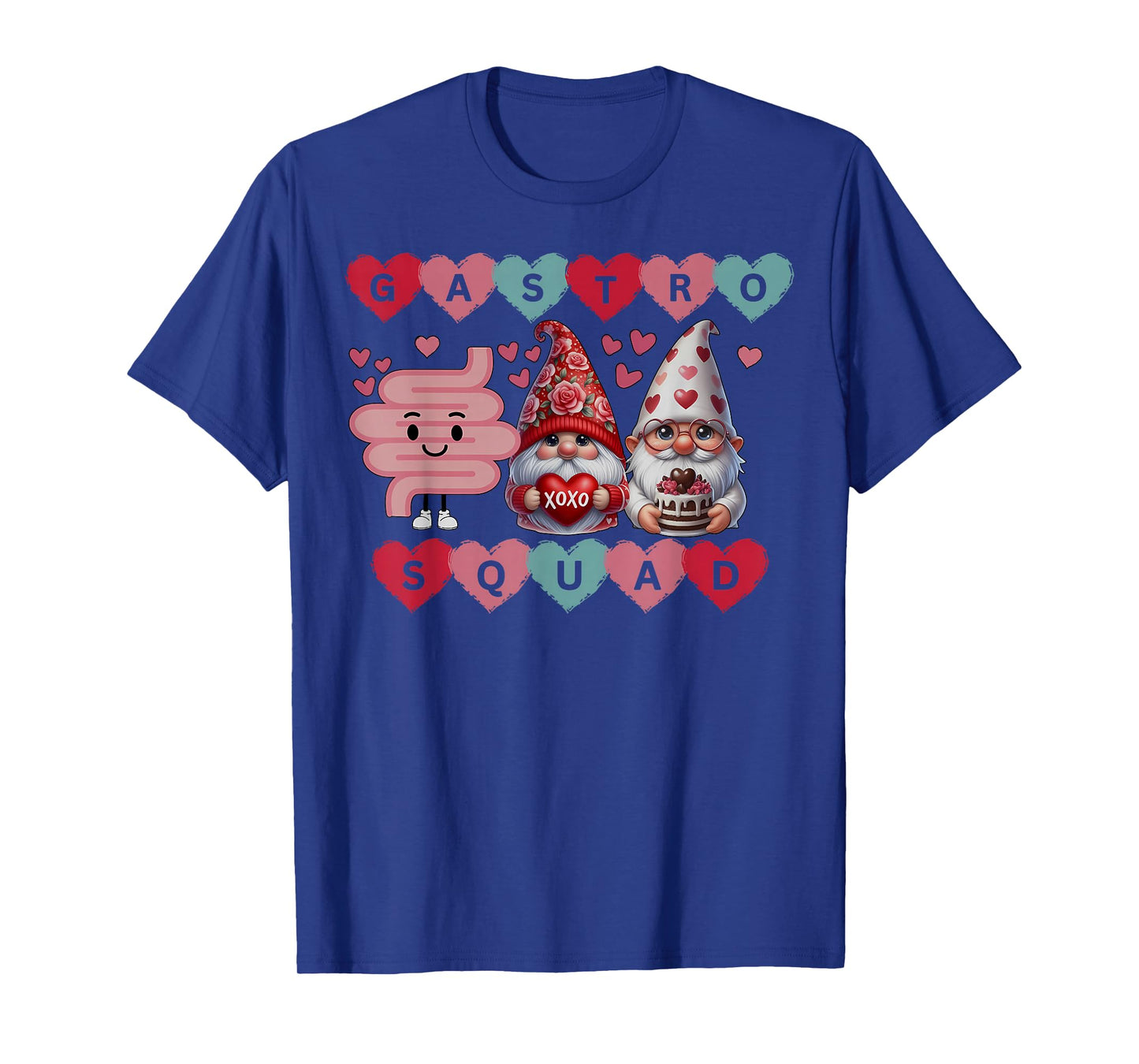 Cute Heart Gnomes Gastro Squad Valentines Endoscopy Nurse. T-Shirt