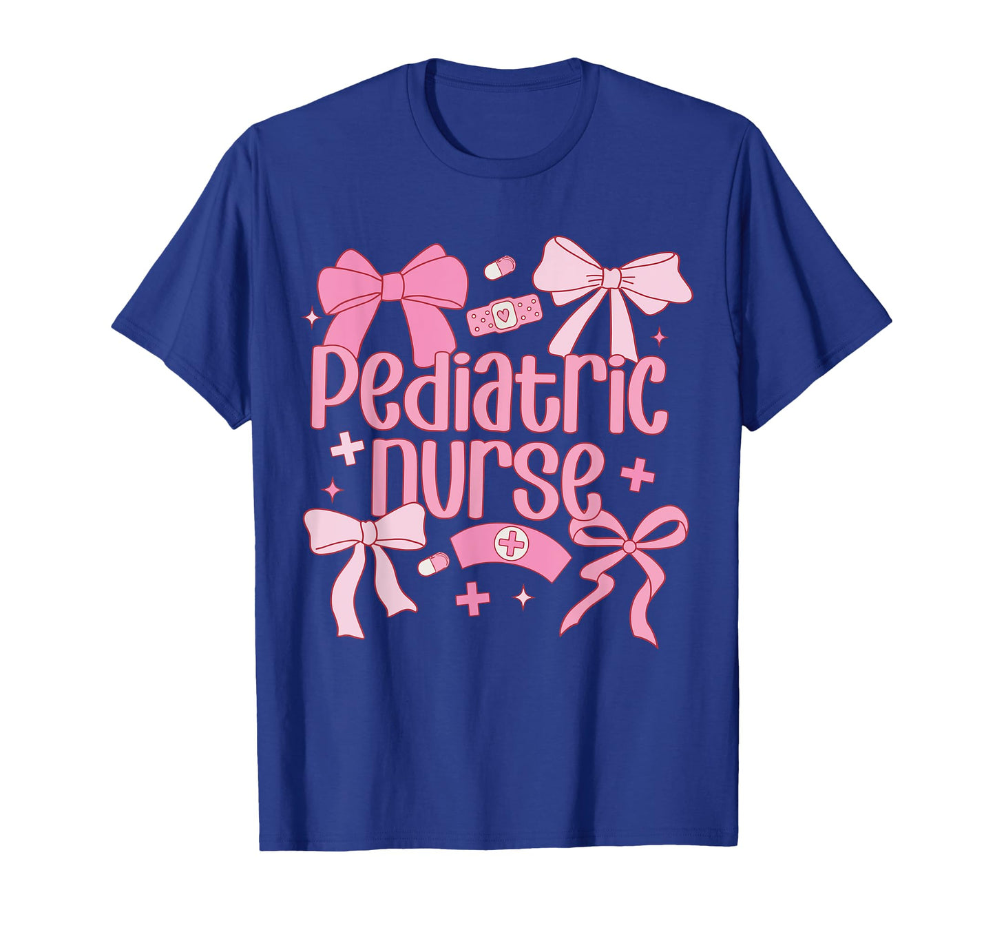 Cute Pink Coquette Bow Pediatric Nurse T-Shirt