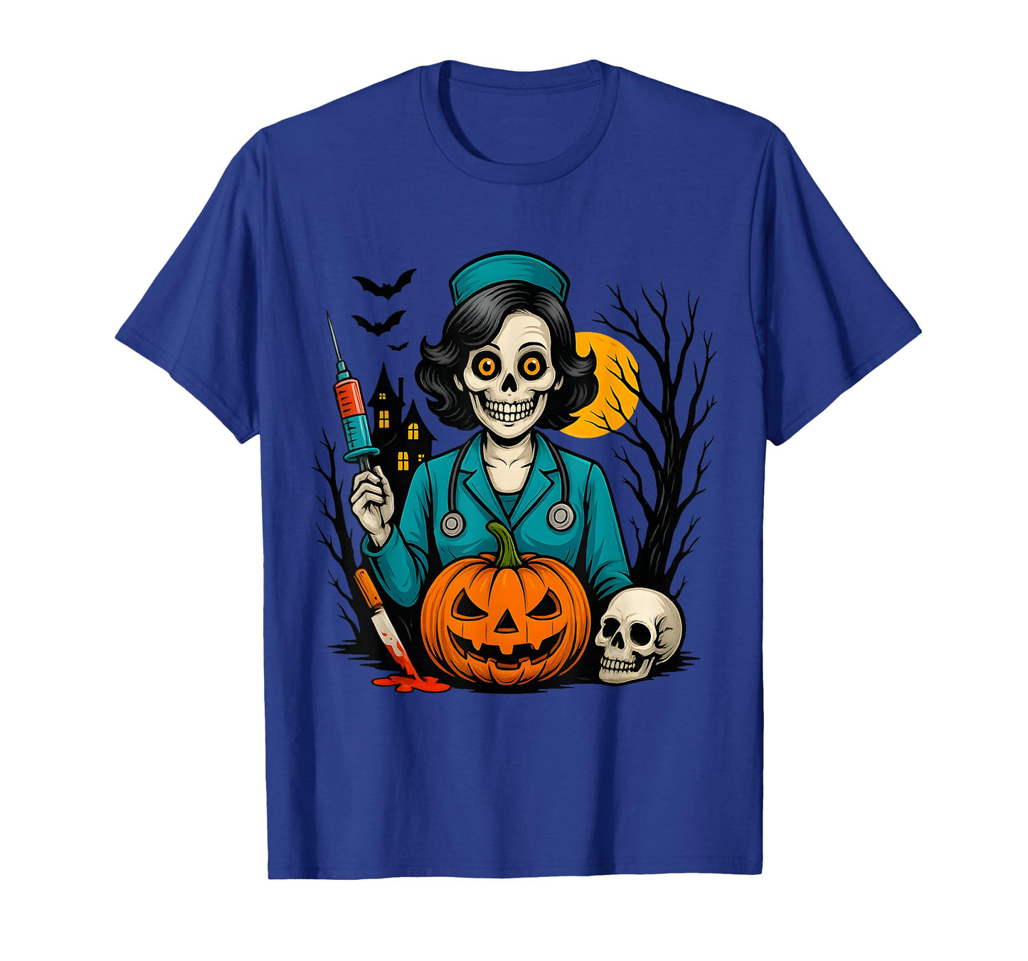 Creepy Skeleton Nurse Halloween Costume for Horror Fans T-Shirt