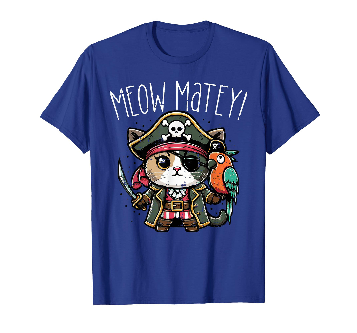 Pirate Cat Meow Matey Cute Kitten Kitty Girls Kids Women T-Shirt