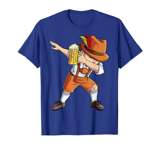 Dabbing German Clothes Oktoberfest Lederhosen Men Cheers Beer T-Shirt