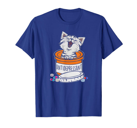 Cute Kitten Antidepressant Cat Funny Womens Cat T-Shirt