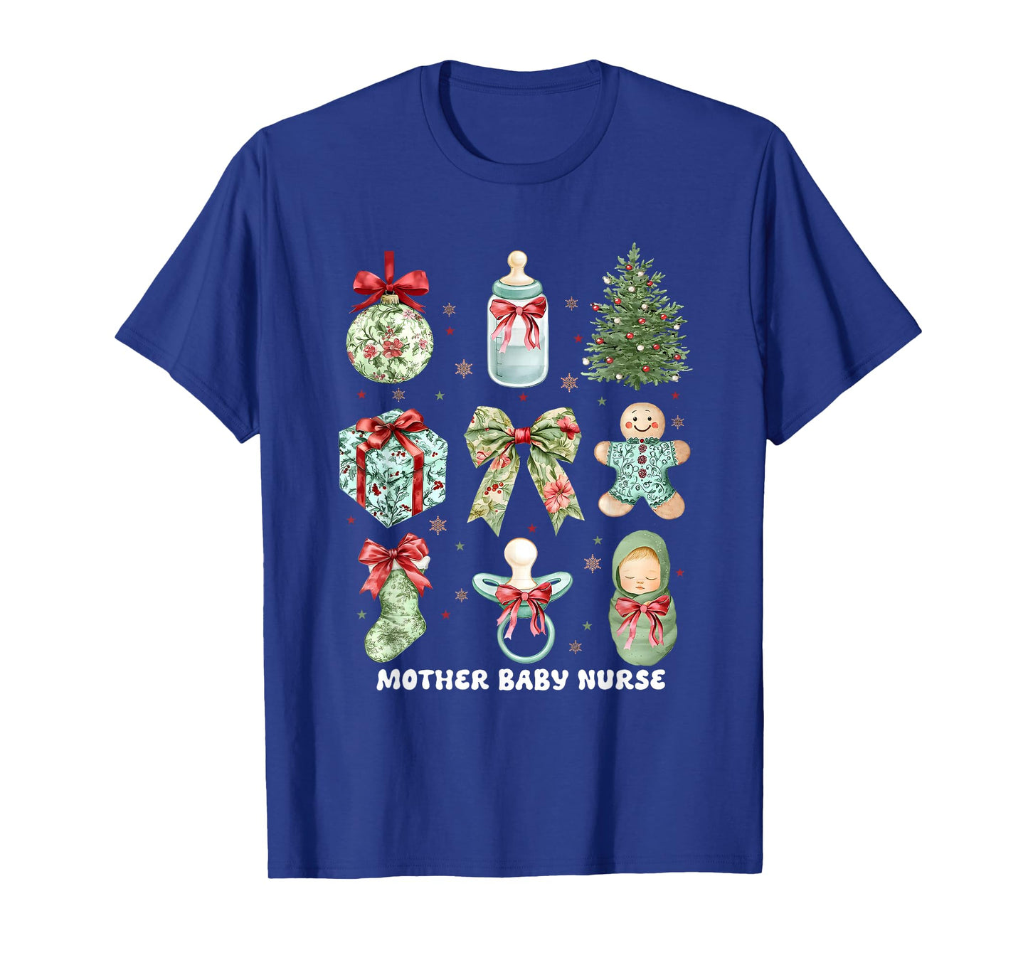 Coquette Christmas Mother Baby Nurse Postpartum Nurse Squad T-Shirt