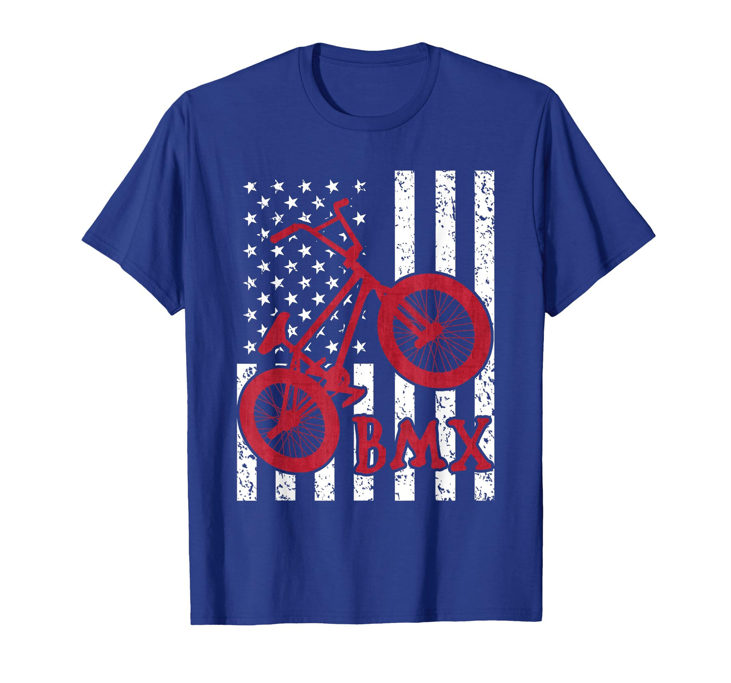 American Flag BMX Bike Funny Patriotic Biking Fan Rider Gift T-Shirt