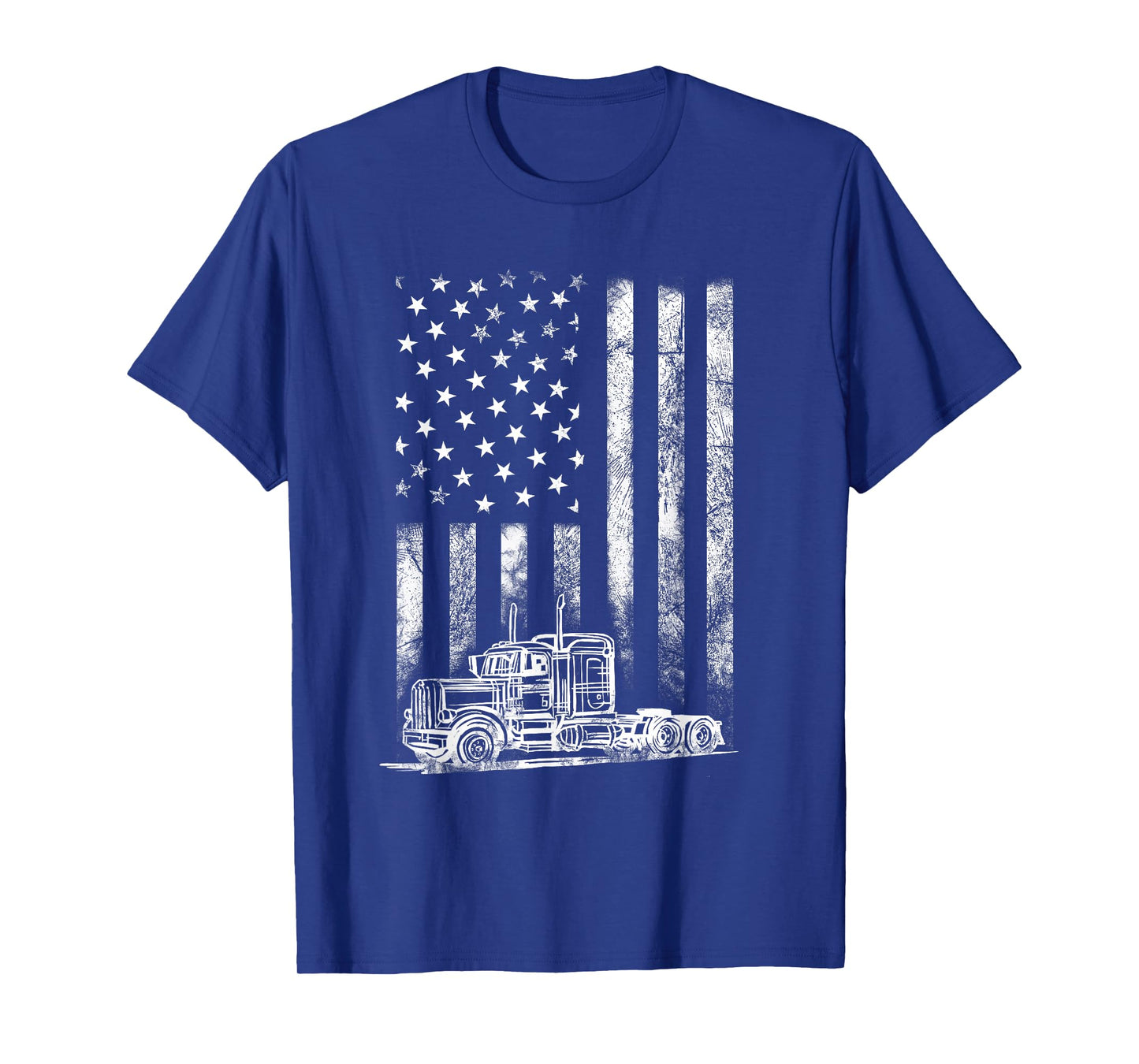 Truck Driver American Flag Trucker Vintage Men Women Gift T-Shirt Small