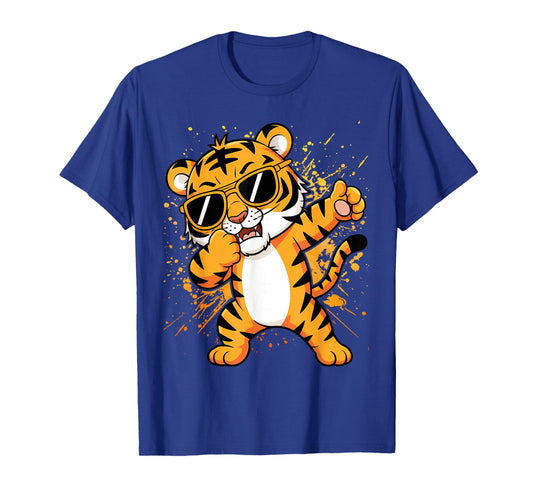 Dabbing Tiger with Sunglasses Tiger Animal T-Shirt