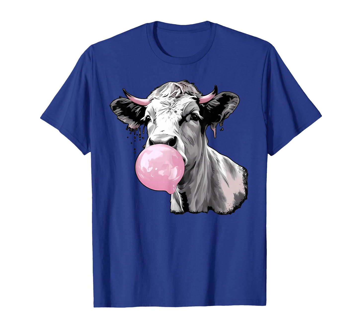 Cow Blowing Bubble Gum Cow Lovers Owners Farmers T-Shirt