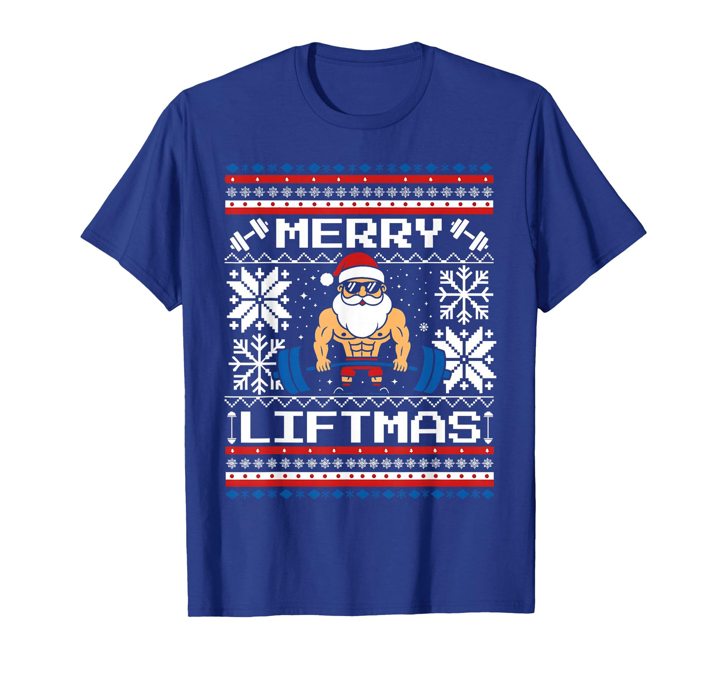Merry Liftmas Funny Santa Claus Workout Gym Fitness T-Shirt