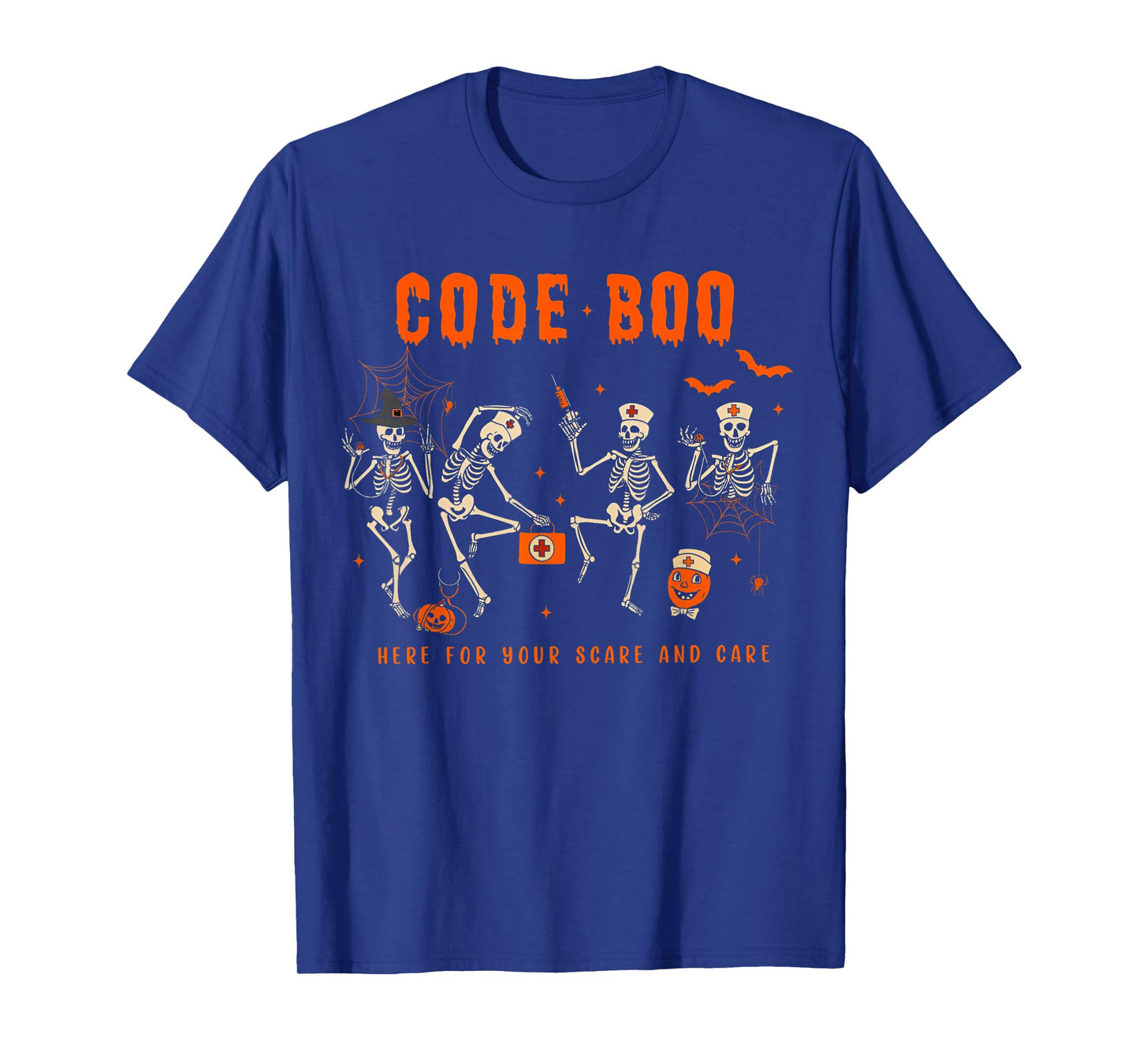 Code Boo Here for Your Scare and Care Nurse Halloween T-Shirt