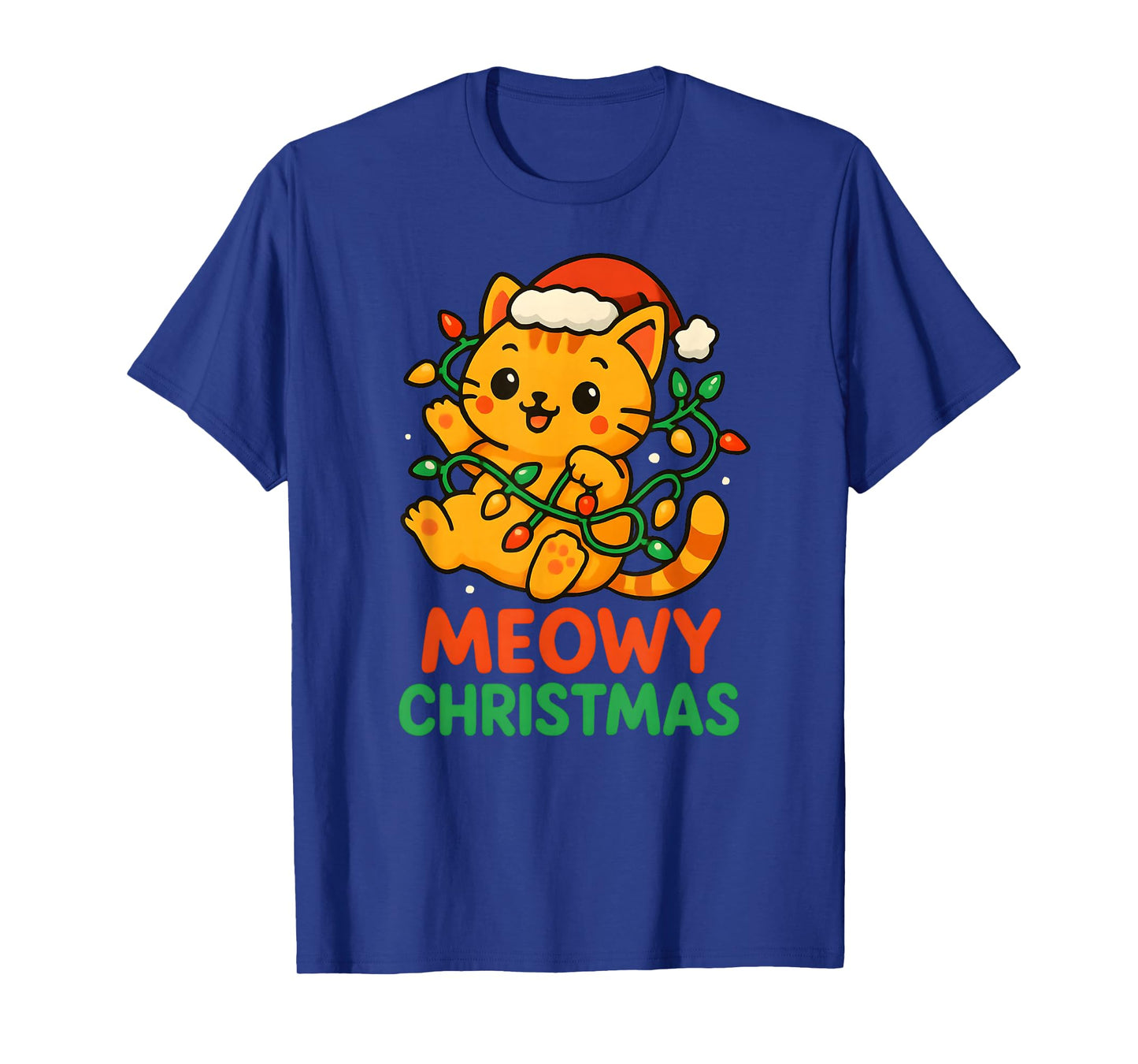 Meowy Christmas Cute Orange Tabby Cat T-Shirt