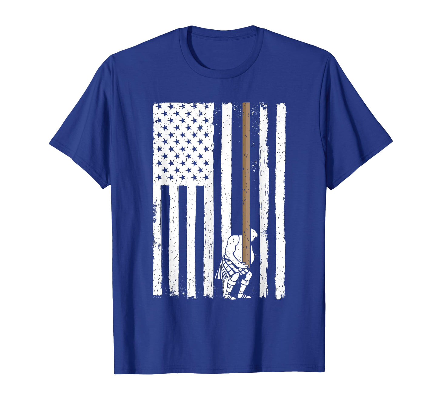 Caber toss american flag funny highland games T-Shirt