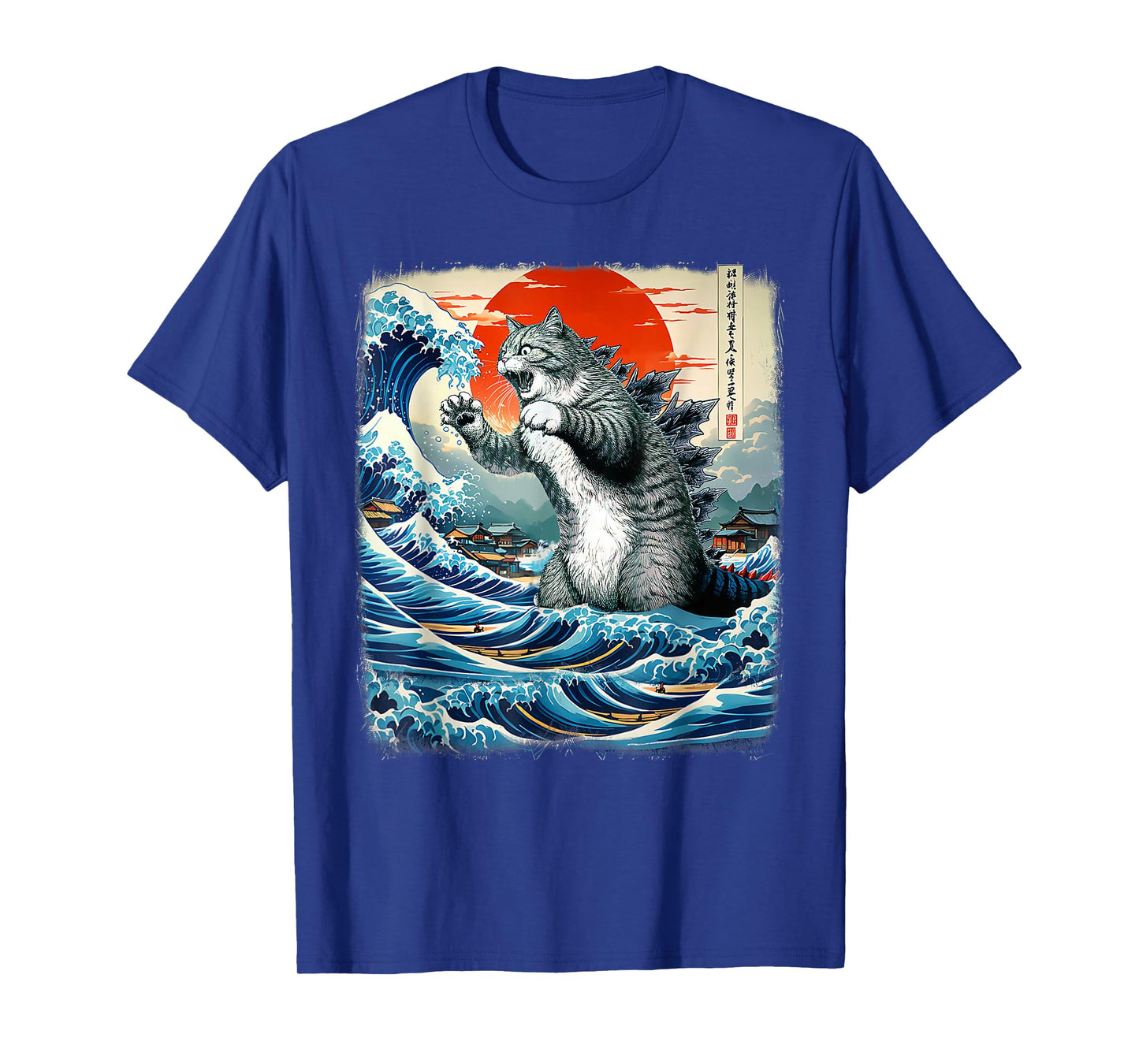 Catzilla Cat Japanese Art Cat Gifts For Men Women Kids T-Shirt